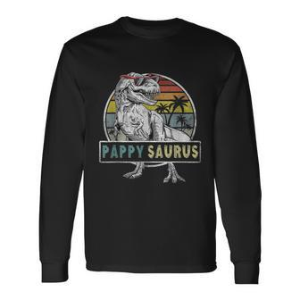 Pappysaurus Fathers Day Rex Pappy Saurus Men Dad Long Sleeve T-Shirt - Monsterry