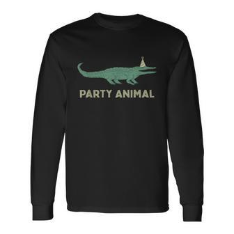 Party Animal Alligator Birthday Alligator Birthday Long Sleeve T-Shirt - Monsterry AU