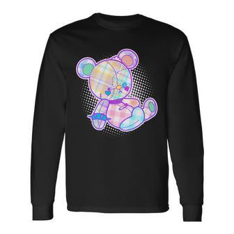 Pastel Kawaii Cute Goth Punk Teddy Bear Long Sleeve T-Shirt - Monsterry CA