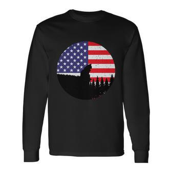 Patriotic Cats American Flag 4Th Of July Cat Day Long Sleeve T-Shirt - Monsterry