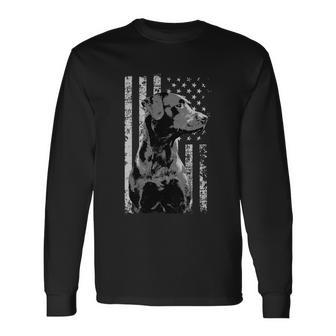 Patriotic Usa Flag Black Labrador For Lab Owners Long Sleeve T-Shirt - Monsterry UK