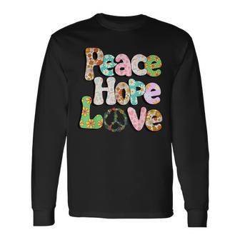 Peace Sign Love 60S 70S Tie Dye Hippie Halloween Costume V3 Long Sleeve T-Shirt - Seseable