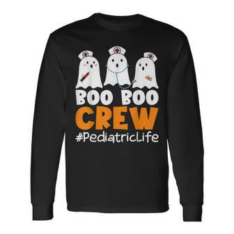 Pediatric Life Boo Boo Crew Nurse Ghost Halloween Costume Long Sleeve T-Shirt - Seseable