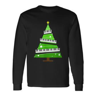 Piano Teacher Christmas Tree Long Sleeve T-Shirt - Thegiftio UK