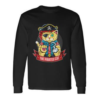The Pirates Cat Fourth Of July American Independence Day Graphic Plus Size Shirt Long Sleeve T-Shirt - Monsterry UK