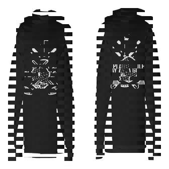 Play Golf Golfball Clubs Crossbones Long Sleeve T-Shirt - Thegiftio