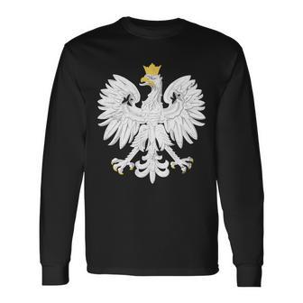 Poland Pride Vintage Eagle Tshirt Long Sleeve T-Shirt - Monsterry