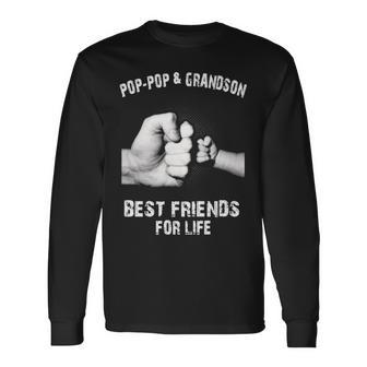 Pop-Pop & Grandson Best Friends Long Sleeve T-Shirt - Seseable