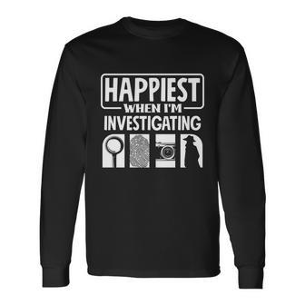 Private Detective Crime Investigator Investigating Cool Long Sleeve T-Shirt - Monsterry