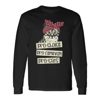 Pro Choice Pro Feminism Pro Cats Feminism Feminist V2 Long Sleeve T-Shirt - Seseable