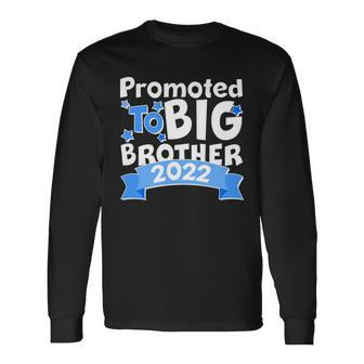 Promoted To Big Brother 2022 Blue Banner Long Sleeve T-Shirt - Monsterry AU