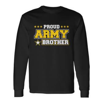 Proud Army Brother Us Military Brother Long Sleeve T-Shirt - Thegiftio UK