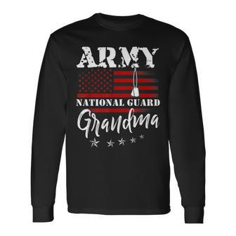 Proud Army National Guard Grandma Us Flag Us Military Long Sleeve T-Shirt - Thegiftio UK