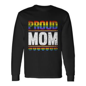 Proud Lesbian Mom Queer Rainbow Flag Lgbt Long Sleeve T-Shirt - Monsterry AU
