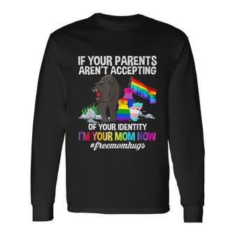 Proud Mama Bear Lgbt Gay Pride Lgbtq Free Mom Hugs Long Sleeve T-Shirt - Monsterry UK