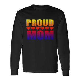 Proud Mom Lgbtcute q Gay Pride Ally Lgbt Parent Rainbow Heart Long Sleeve T-Shirt - Monsterry CA