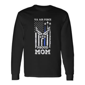 Proud Mom US Air Force Stars Air Force Long Sleeve T-Shirt - Thegiftio UK