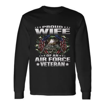 Proud Wife Of An Air Force Veteran Military Vet Spouse Premium Long Sleeve T-Shirt - Monsterry UK
