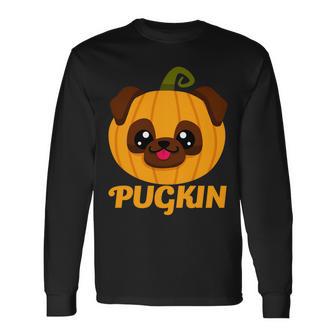 Pugkin Pumpkin Pug Long Sleeve T-Shirt - Monsterry AU