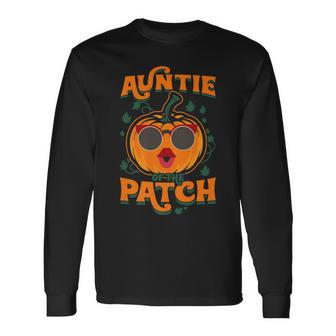 Pumpkin Auntie Of The Patch Cute Halloween Aunt Men Women Long Sleeve T-Shirt T-shirt Graphic Print - Thegiftio UK