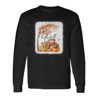 Pumpkin Leopard Hello Fall Happy Fall Yall Fall Season Men Women Long Sleeve T-Shirt T-shirt Graphic Print - Thegiftio UK