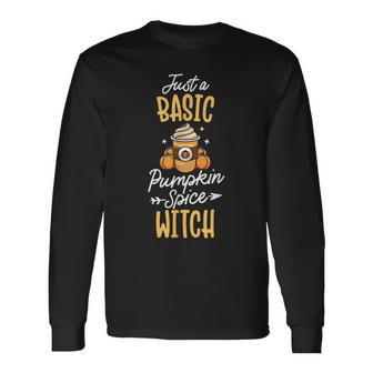 Basic Pumpkin Spice Witch Cute Thanksgiving Fall Autumn V3 Long Sleeve T-Shirt - Seseable