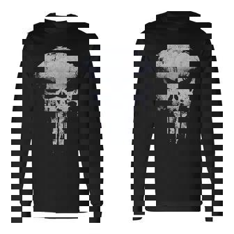 Punisher Body Fit O Neck Casual Graphic Long Sleeve T-Shirt - Thegiftio