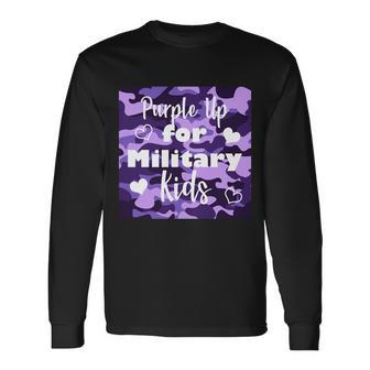 Purple Up For Military Awareness Long Sleeve T-Shirt - Monsterry