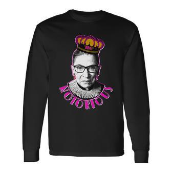 Queen Notorious Rbg Ruth Bader Ginsburg Tribute Long Sleeve T-Shirt - Monsterry DE