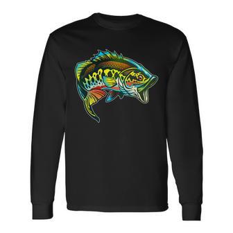 Rainbow Colorful Bass Long Sleeve T-Shirt - Monsterry UK