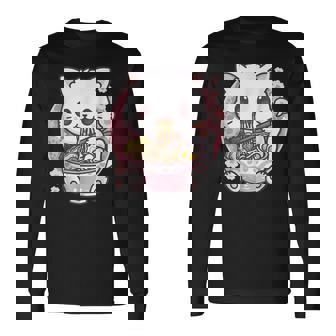Ramen Cat Kawaii Anime Ramen Cat Cat Lovers Kawaii Neko Men Women Long Sleeve T-Shirt T-shirt Graphic Print - Thegiftio