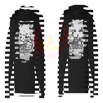 Ramen Cat Kawaii Anime Ramen Cat Cat Lovers Kawaii Neko V2 Men Women Long Sleeve T-Shirt T-shirt Graphic Print - Thegiftio