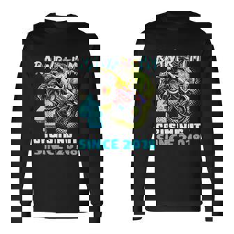 Rawr Im 4 Monster Truck Dinosaur 4Th Birthday Party Boys Long Sleeve T-Shirt - Thegiftio