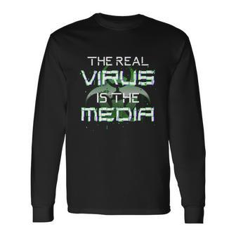 The Real Virus Is The Media Long Sleeve T-Shirt - Monsterry UK