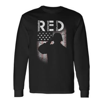 Red Friday Remember Everyone Deployed Flag Tshirt Long Sleeve T-Shirt - Monsterry