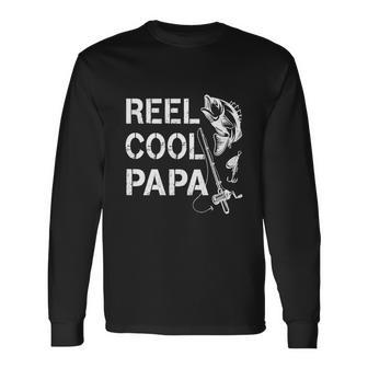 Reel Cool Papa Fishing Dad Fathers Day Fisherman Fish Long Sleeve T-Shirt - Thegiftio