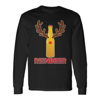 Reinbeer Christmas Beer Reindeer Tshirt Long Sleeve T-Shirt - Monsterry DE