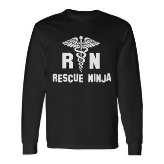 Rescue Ninja Rn Nurse Tshirt Long Sleeve T-Shirt - Monsterry AU