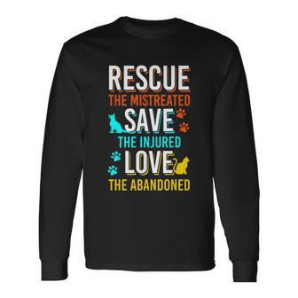 Rescue Save Love Animals Adopt Long Sleeve T-Shirt - Monsterry DE