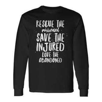 Rescue Save Love Cute Animal Rescue Dog Cat Lovers Long Sleeve T-Shirt - Seseable