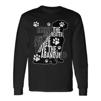 Rescue Save Love Cute Animal Rescue Dog Cat Lovers Long Sleeve T-Shirt - Seseable