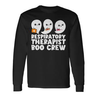 Respiratory Therapist Boo Crew Rt Halloween Ghost Long Sleeve T-Shirt - Seseable