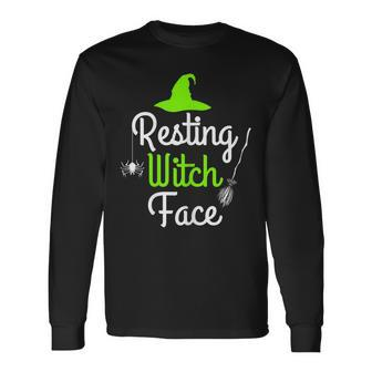 Resting Witch Face Halloween Fall Trick Or Treat Sassy Long Sleeve T-Shirt - Seseable