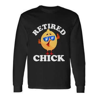 Retired Chick Nurse Chicken Retirement 2021 Colleague Long Sleeve T-Shirt - Monsterry DE