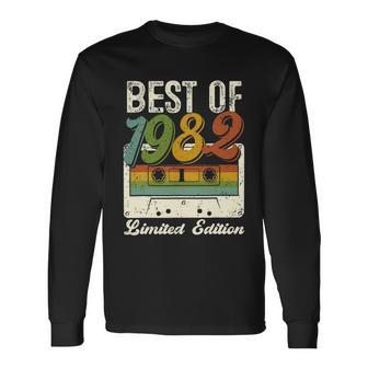 Retro Best Of 1982 Cassette Tape 40Th Birthday Decorations Long Sleeve T-Shirt - Monsterry