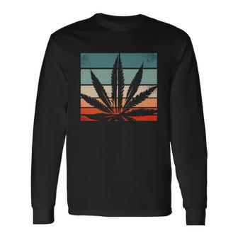Retro Cannabis Long Sleeve T-Shirt - Monsterry