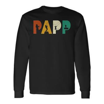 Retro Fishing Pappy Fisherman For Fathers Day Long Sleeve T-Shirt - Thegiftio UK