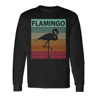 Retro Flamingo Vintage Flamingo Long Sleeve T-Shirt - Thegiftio UK