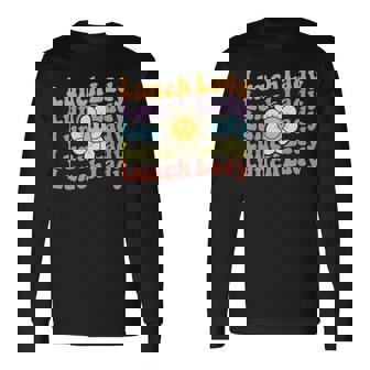 Retro Groovy Lunch Lady Teacher Back To School Lunch Lady Long Sleeve T-Shirt - Seseable