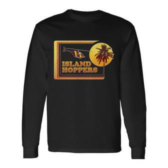 Retro Island Hoppers Tshirt Long Sleeve T-Shirt - Monsterry